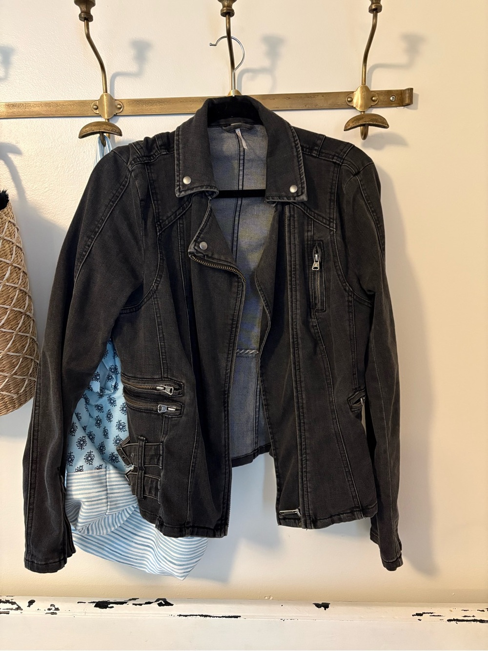 Free People Black Denim Jacket